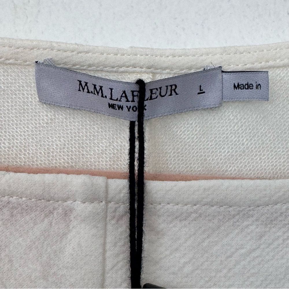 NWT M.M Lafleur The Wren Top - Double-Faced Ivory Linen Sz L - Picture 11 of 15